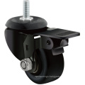 1.5 2 Inch Light Duty Castor Black PU PVC Thread Stem Furniture Casters